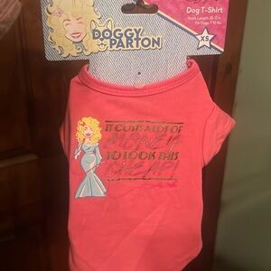 Dolly Parton Doggy Parton pink dog t shirt XS